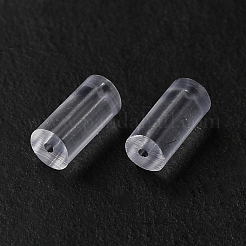 260個のプラスチック製イヤーナット  ピアスバックキャッチ  コラム  透明  6x2.5mm  穴：0.5mm&nbsp;KY-XCP0001-22