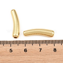 真鍮製チューブビーズ  ラックめっき  長持ちメッキ  カドミウムフリー＆鉛フリー  18KGP本金メッキ  21.5x5.5x5mm  穴：1.8~2mm&nbsp;KK-H292-49G