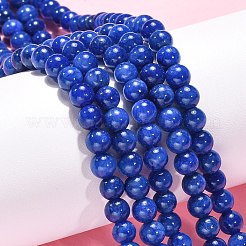 天然石馬山ジェイドラウンドビーズ連売り  染め  ブルー  6mm  穴：1mm  約69個/連  15.7インチ&nbsp;G-D263-6mm-XS08
