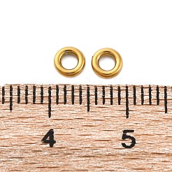 304ステンレススチールリンクリング  イレギュラーラウンドリング  ゴールドカラー  4x1mm  内径：1.9mm&nbsp;STAS-H235-10A-G