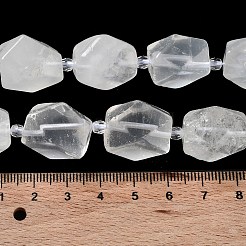 天然石クオーツクリスタルビーズ連売り  ロッククリスタルビーズ  シードビーズで  多面カット  菱形  17~21x13~16x12~15mm  穴：1.2~1.4mm  約18~19個/連  15.35~15.79インチ（39~40.1cm）&nbsp;G-C182-26-02