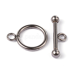 変色しない304ステンレススチールリングトグル留め具  ステンレス鋼色  リング：21x16x2mm  バー：25x8x4mm  穴：3mm&nbsp;X-STAS-L176-13P