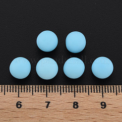 不透明なアクリルビーズ  艶消し  穴がない  ラウンド  ライトスカイブルー  8mm  約1600個/500g&nbsp;MACR-S373-57-K06
