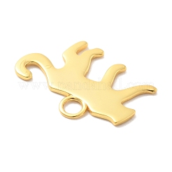動物925スターリングシルバーペンダント  ゴールドカラー  ヒョウ  13.5x20x1mm  穴：2.5mm&nbsp;STER-Z012-03G-08