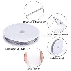 Diyのアクセサリーの糸のパーツの着色されたトラの尾ワイヤー  ナイロン被覆ステンレス鋼  濃いグレー  0.45mm  約164.04フィート（50m）/ロール&nbsp;TWIR-UN0001-06B