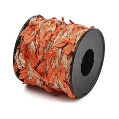 編み込み麻紐  ポリエステル布 葉飾りコード  スプールで  サンゴ  6~25mm  約10.94ヤード（10m）/ロール&nbsp;EC-M002-01A