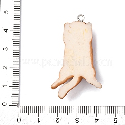 不透明樹脂ペンダント  犬  プラチナ鉄ループ付き  チョコレート  44.5x26.5x9mm  穴：2mm&nbsp;CRES-D309-03P-C