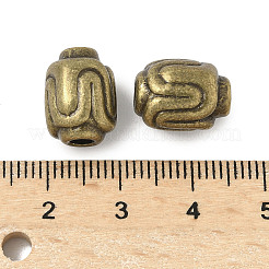 チベット風合金ビーズ  コラム  カドミウムフリー＆鉛フリー  アンティークブロンズ  13x10mm  穴：3mm  約256個/1000g&nbsp;FIND-F012-03AB