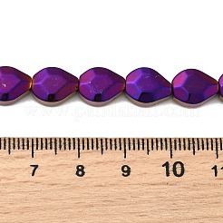 非磁性合成ヘマタイトビーズ連売り  多面カット  ティアドロップ  10x8x5mm  穴：1mm  約39個/連  15.55''（39.5センチメートル）&nbsp;G-I365-05M