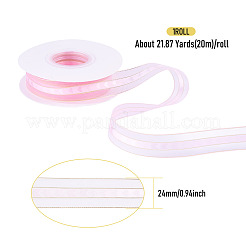 ポリエステルレースリボン  ギフト装飾用  誕生日ケーキのラッピング  ピンク  1インチ（24mm）  約21.87ヤード（20m）/ロール&nbsp;OCOR-TADJ0001-07E