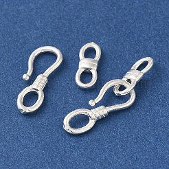 真鍮製S字クラスプ  カドミウムフリー＆鉛フリー  925銀メッキ  23mm&nbsp;KK-H502-09S