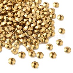 真鍮製スペーサービーズ  ロンデル  ニッケルフリー  生（メッキなし）  7x3.5mm  穴：1mm&nbsp;KK-P095-15-C