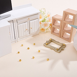 12個 6スタイル 合金製引き出しキャビネットハンドル  ゴールドカラー  混合図形  6x5x5mm  ピン：1mm  2個/スタイル&nbsp;FIND-GO0004-58