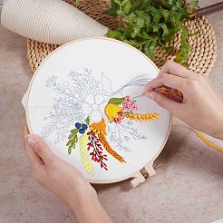 4セット4スタイル刺繡ツールアクセサリー  プラスチック製のクロスステッチ刺繍フープ  鉄ネジと綿布で  ミックスカラー  1セット/スタイル&nbsp;DIY-SZ0003-20