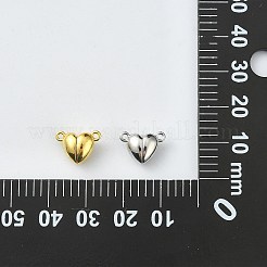 20 セット 2 色合金マグネットクラスプ  ジュエリー作りのための  ハート  プラチナ·ゴールデン  12x5mm  10セット/カラー&nbsp;PALLOY-CJ0002-34