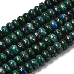 天然クリソコラとラピスラズリビーズ連売り  ロンデル  染め  8.5x5.5mm  穴：1mm  約73個/連  15.35''（39センチメートル）&nbsp;G-A280-A33-02