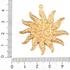 304ステンレスペンダント  太陽のチャーム  ゴールドカラー  43x42x2mm  穴：1.4mm&nbsp;STAS-Z203-07G