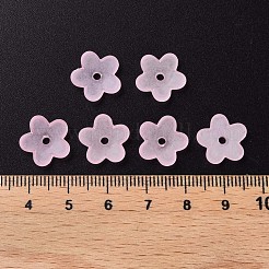 透明なアクリルビーズ  艶消し  花  パールピンク  12.5x13x2.5mm  穴：1.8mm  約2439個/500g&nbsp;MACR-S373-118-D08