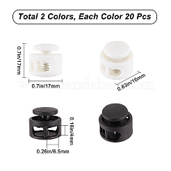 40個 2色プラスチックスプリングコードロック  鉄パーツ  ミックスカラー  17x17x16mm  穴：4x6.5mm  20個/カラー&nbsp;FIND-GF0004-08