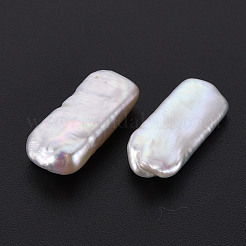 ナチュラルケシパールビーズ  養殖淡水パール  穴なし/ドリルなし  長方形  貝殻色  19~25x9~10x4~7mm&nbsp;PEAR-N020-D02