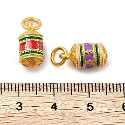 合金エナメルチャーム  丸カン付き  ゴールドカラー  コラムチャーム  ミックスカラー  14x12x12mm  穴：4mm&nbsp;ENAM-M008-01G