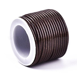 韓国産ワックスポリエステルコード  ジュエリー作りのための  ココナッツブラウン  2mm  約10m /ロール&nbsp;X-YC-Q006-2.0mm-11