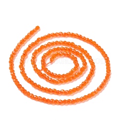 透明ガラスビーズ連売り  多面カットラウンド  サンゴ  2mm  穴：0.8mm  約160~178個/連  13.58 ~14.17インチ（34.5~36cm）&nbsp;GLAA-H021-04-26