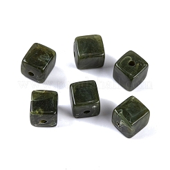 アクリルビーズ  イミテーション翡翠  キューブ  ミックスカラー  9x8x8mm  穴：2mm&nbsp;X-OACR-H120-01