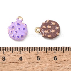 合金エナメルチャーム  クッキーチャーム  ゴールドカラー  ミックスカラー  15x12x3.5mm  穴：1.4mm&nbsp;ENAM-I088-01G