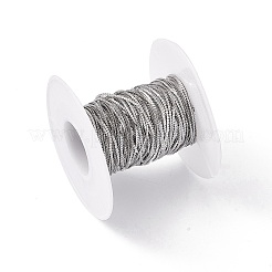 変色しにくい304ステンレススチール製サーペンタインチェーン  ハンダ付け  スプールで  ステンレス鋼色  1x0.4mm  約32.81フィート（10m）/ロール&nbsp;CHS-E009-01P