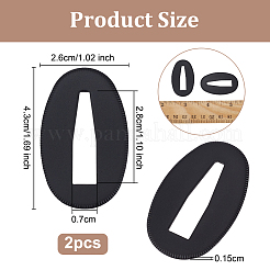 ナイフ用真鍮楕円ワッシャー  ブラック  43x26x1.5mm  内径：28x7mm&nbsp;FIND-WH0609-49