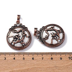 合成ハウライトペンダント  フラットラウンドい真鍮のチャーム  鉛フリー＆カドミウムフリー  34.5x27x8mm  穴：6.5x5mm&nbsp;G-A241-02R-04