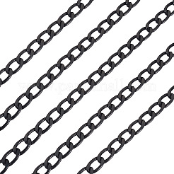楕円形酸化アルミカーブチェーン  溶接されていない  スプールで  電気泳動黒  13.5x8x2mm  約16.40フィート（5m）/ロール&nbsp;CHA-TA0001-13
