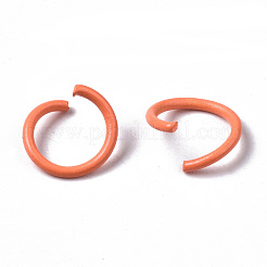 スプレー塗装された鉄のオープン丸カン  ラウンド  ミックスカラー  10.5x1mm  18ゲージ  内径：8mm  約192個/ 50 G&nbsp;X-IFIN-T017-04A