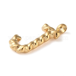 316サージカルステンレスペンダント＆チャーム  ゴールドカラー  文字J  14x7x2mm  穴：2mm&nbsp;LS-STAS-D031-01J