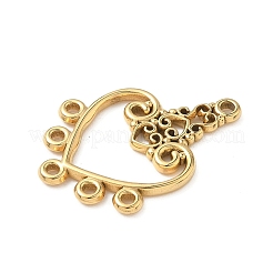 304ステンレスシャンデリア部品リンク  ハート  18KGP本金メッキ  30x21.5x2mm  穴：1.6mm&nbsp;STAS-C134-16G