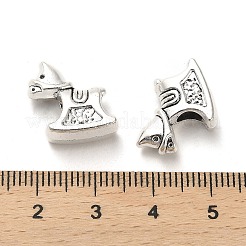 チベット風合金ヨーロピアンビーズ  鉛フリー＆カドミウムフリー  アンティークシルバー  大穴ビーズ  馬  15x15x6.5mm  穴：4.5mm&nbsp;PALLOY-K019-03C-AS