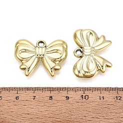 UVメッキアクリルパーツ  ちょう結びのチャーム  黄金メッキ  24x32.5x7mm  穴：2.2~2.7mm&nbsp;OACR-N160-38A