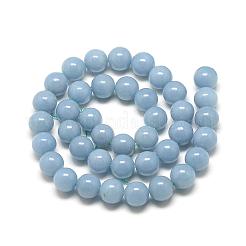 天然アンジェライトビーズ連売り  無水石膏ビーズ  ラウンド  12mm  穴：1.5mm  約33個/連  15.7インチ&nbsp;G-R432-15-12mm
