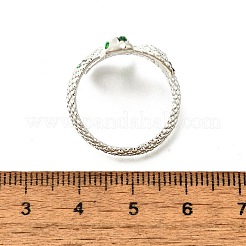 合金エナメルスネークラップカフリング  グリーン  3~23.5mm  内径：18mm&nbsp;RJEW-Q014-01S
