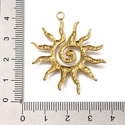 304ステンレスペンダント  ゴールドカラー  太陽  40.5x33.5x2mm  穴：2.2mm&nbsp;X-STAS-H227-05G-04