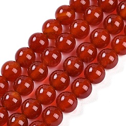 天然石カーネリアンビーズ連売り  染め＆加熱  グレードA  ラウンド  6mm  穴：0.8mm  約62個/連  14.6インチ&nbsp;G-G338-6mm-01