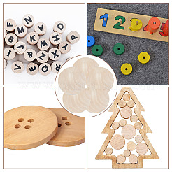 未完成の木製のフラットラウンドい切り抜き  ウッドクラフト用品  アンティークホワイト  50x8mm&nbsp;WOOD-WH0050-042D
