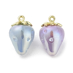 オペークアクリルパーツ  合金のパーツと  苺  ミックスカラー  18x11.5mm  穴：1.2mm&nbsp;MACR-C029-12