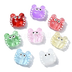 16個8色ガラスビーズ連売り  エナメル  カニ  ミックスカラー  12x13x6mm  穴：1mm  2個/カラー&nbsp;LAMP-CJ0002-06