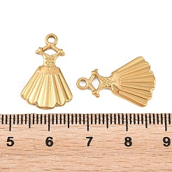 304ステンレスペンダント  ドレスのチャーム  イオンプレーティング（ip）  18KGP本金メッキ  20.5x13.5x1.5mm  穴：1.6mm&nbsp;STAS-L317-45G