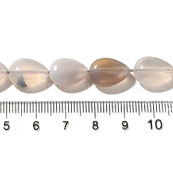 天然石グレーアゲートビーズ連売り  ティアドロップ  13.5~14x10~10.5x5mm  穴：1mm  約27~28個/連  37.3~38.3cm&nbsp;G-I377-A22