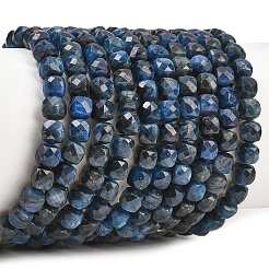 天然カヤナイト/シアナイト/ジステンビーズ連売り  キューブ  多面カット  4~5x4~5x4~5mm  穴：0.7~0.8mm  約83~85個/連  14.96~15.20''（38~38.6センチメートル）&nbsp;G-B193-A01-01