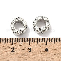 合金ヨーロピアンビーズ  大穴ビーズ  ロンデル  アンティークシルバー  10x6mm  穴：5mm&nbsp;PALLOY-S079-076AS
