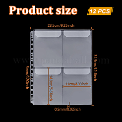 PVCプラスチックアルバムバインダー詰め替えページ  長方形  ホワイト  315x235x0.5mm  穴：5mm  内径：149x110mm&nbsp;FIND-WH0173-118B